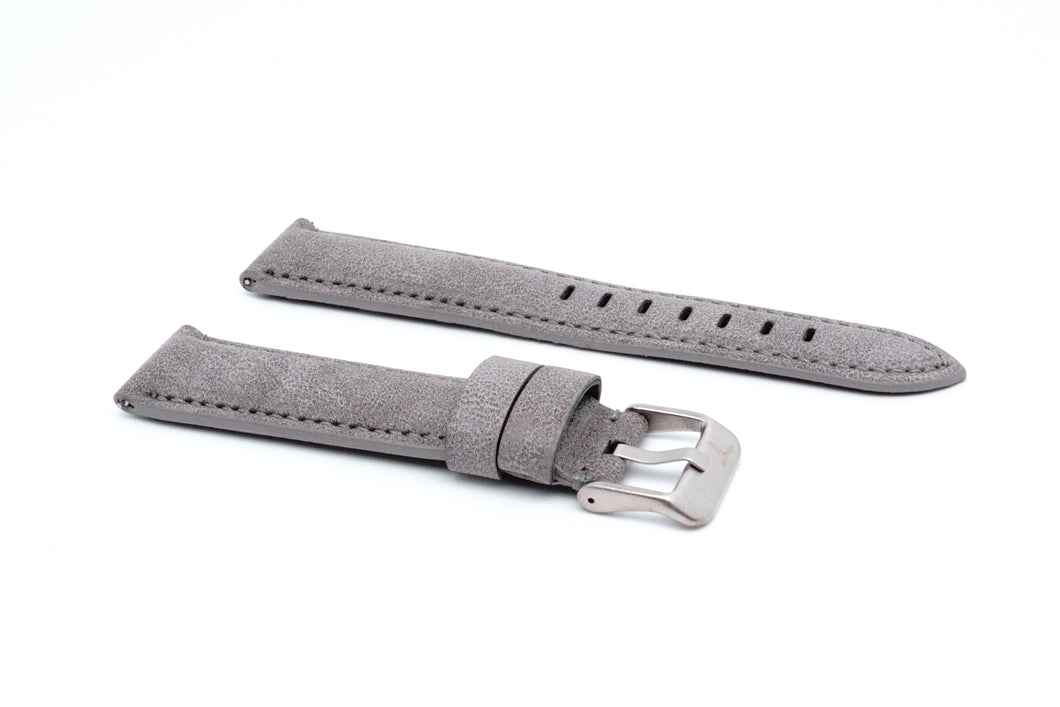 20mm Quick Release Vegan Leather Strap - Grey